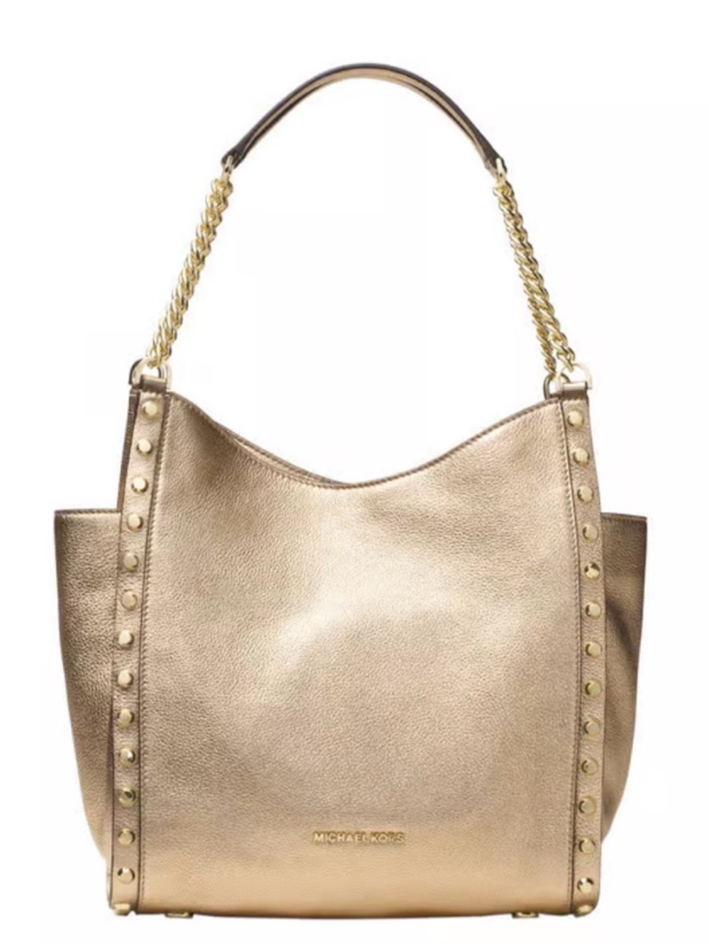 Michael Kors Metallic Gold Leather Hobo with Chain Handle